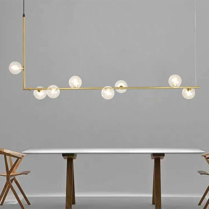 Valentina Minimalist Linear Pendant Light, Black & Gold, 6/8 Heads - Lumpaz