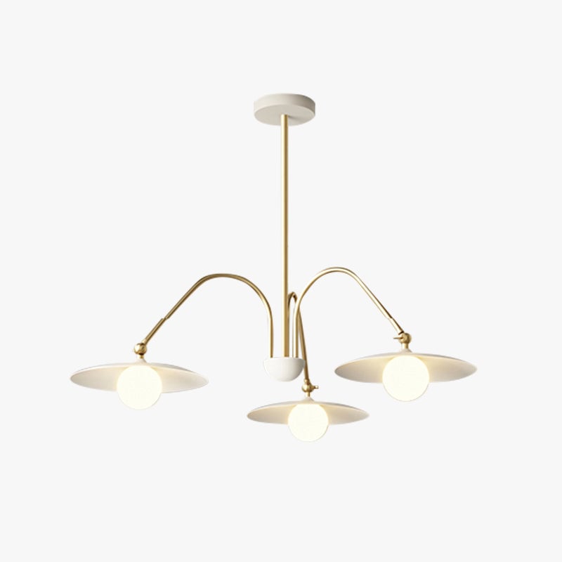 Cairns Minimalist Blown Metal Pendant Light, White/Gold - Lumpaz