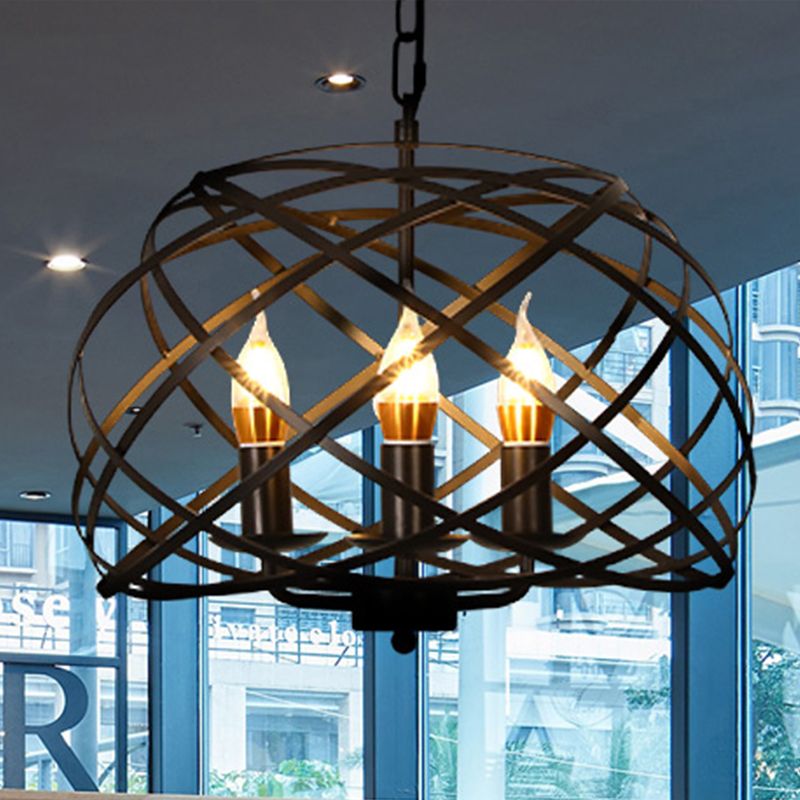 Alessio Vintage Retro Stylish Open Cage Candle Chandelier - Lumpaz