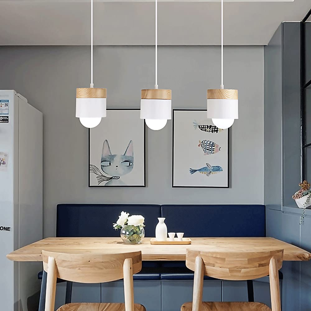 Morandi Modern Can Shape Metal/Wood Pendant Light - Lumpaz