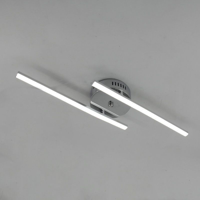 Alana Modern Bi-Linear LED Vanity Wall Lamp, Black/Silver - Lumpaz