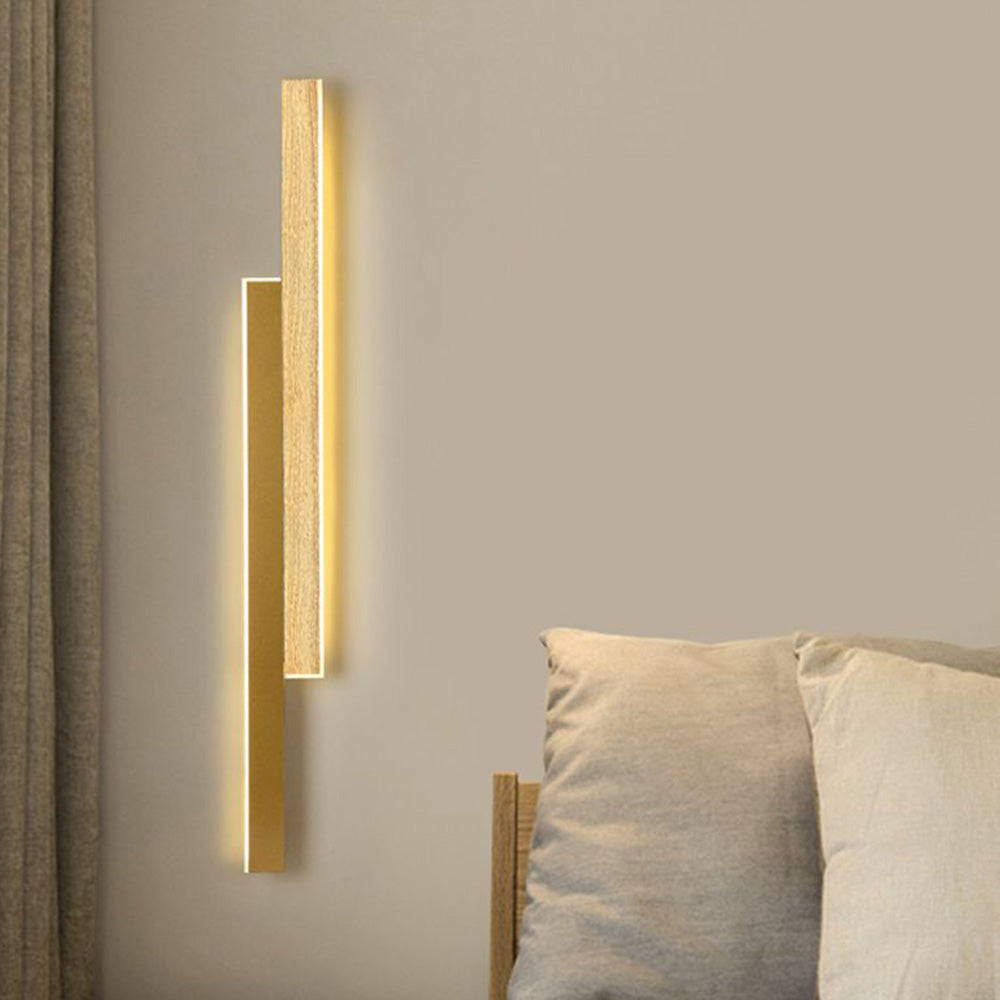 Ozawa Designer Duo-linear Wooden Wall Lamp, Brown/Wood - Lumpaz