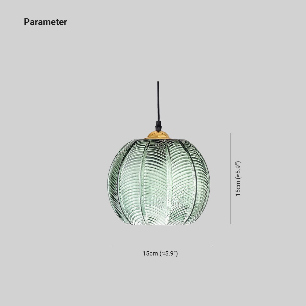 Hailie Green Nordic Artistic Ribbed Glass Pendant Light - Lumpaz