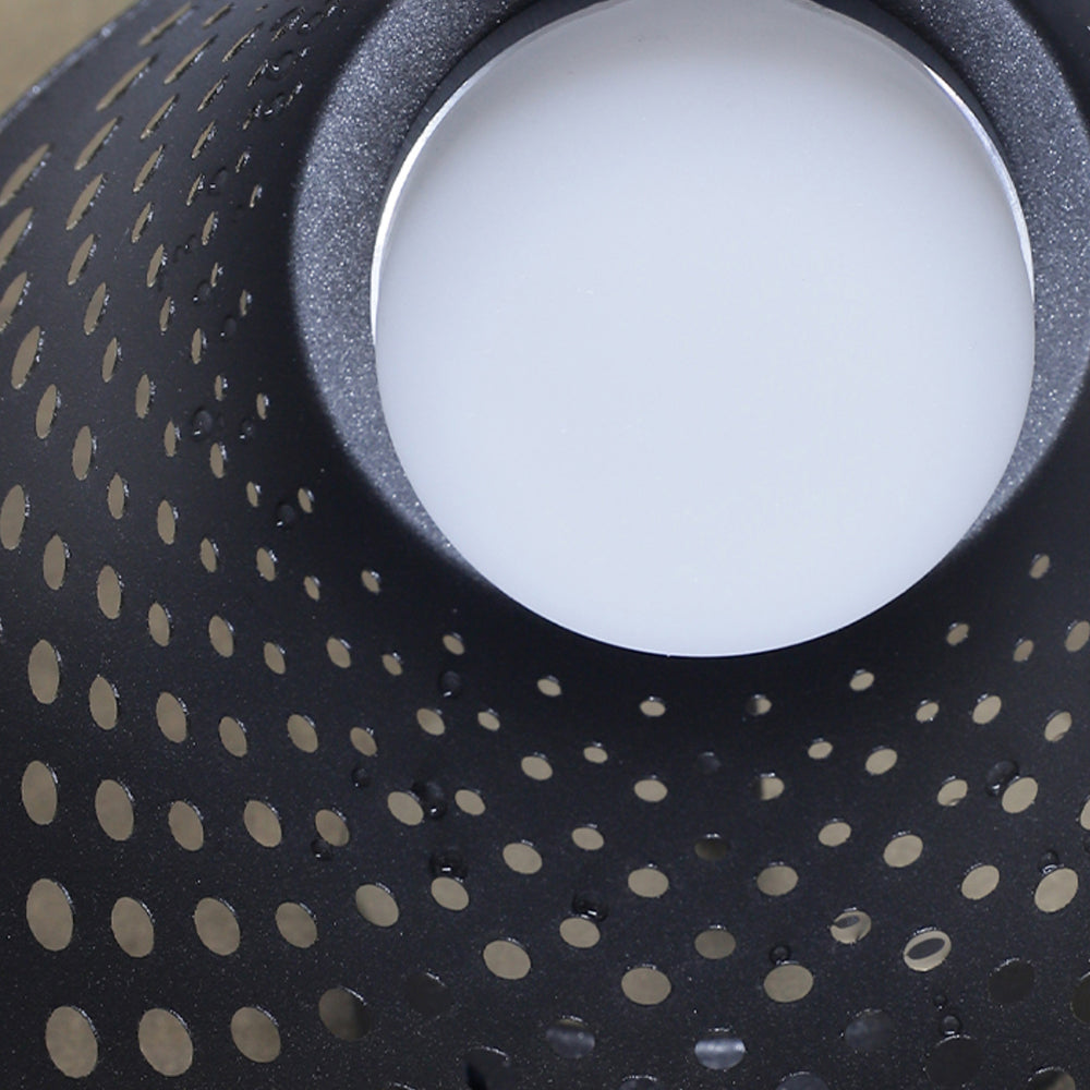 Carins Industrial Hollow Metal Outdoor Wall Lamp, Black - Lumpaz