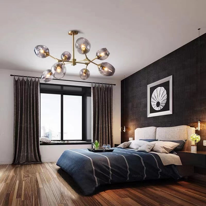 Valentina Modern Bubble Metal Pendant Light, Black/Gold - Lumpaz