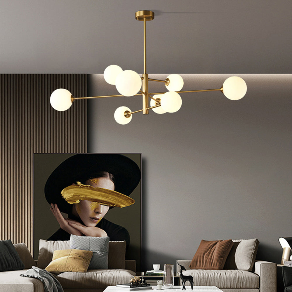 Valentina Modern Glass Shade Pendant Light, Copper/Black - Lumpaz