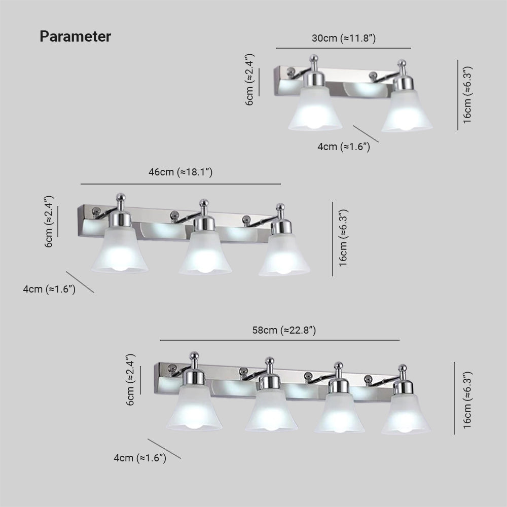 Leigh Nordic Flower Shaped Steel&Glass Bedroom Wall Lamps, Sliver - Lumpaz