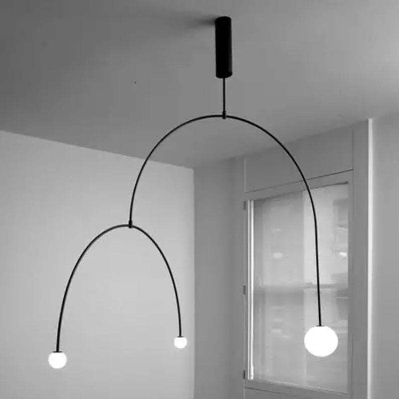 Avi Minimalist Linear Metal Pendant Light, Black - Lumpaz