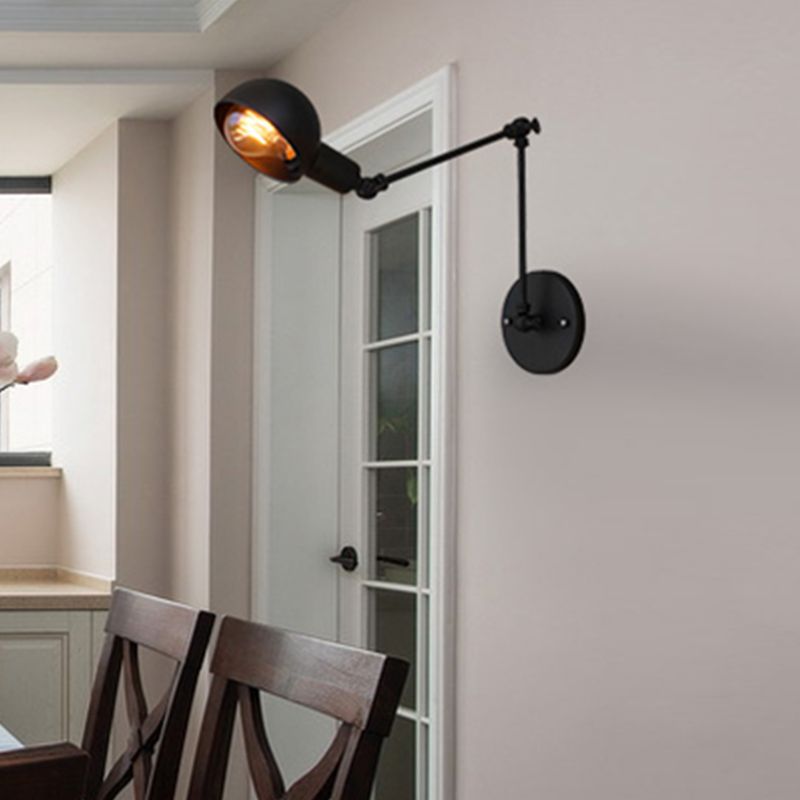 Brady Minimalist Adjustable Wall Lamp, Metal, Black, Bedroom - Lumpaz