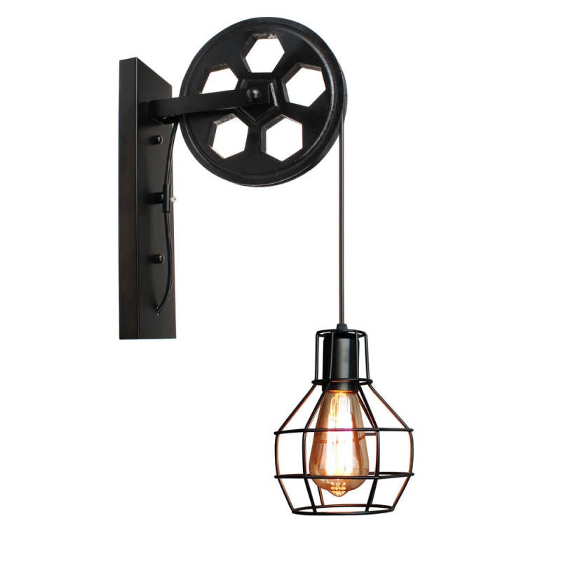 Alessio Wall Lamp Retro, Metal, Rust/Bronze/Black, Bedroom - Lumpaz