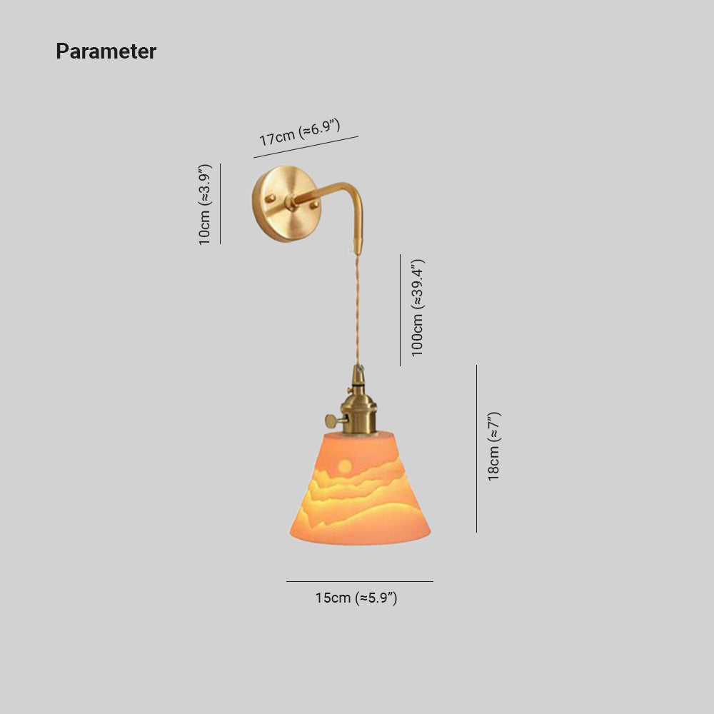 Lottie Modern Cone Wall Lamp, Metal/Ceramics - Lumpaz