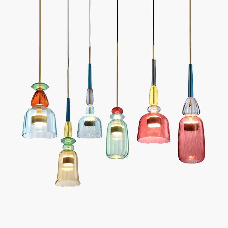 Hailie Modern Cup Glass Pendant Light, Colorful Bedroom, Living Room - Lumpaz