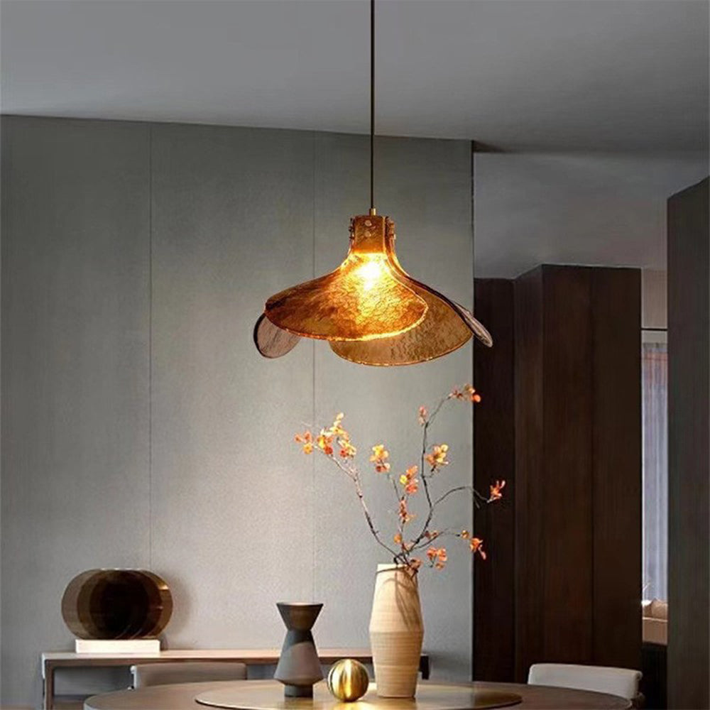 Carins Handmade Retro Glass Pendant Light, Four-Leaf Flower - Lumpaz