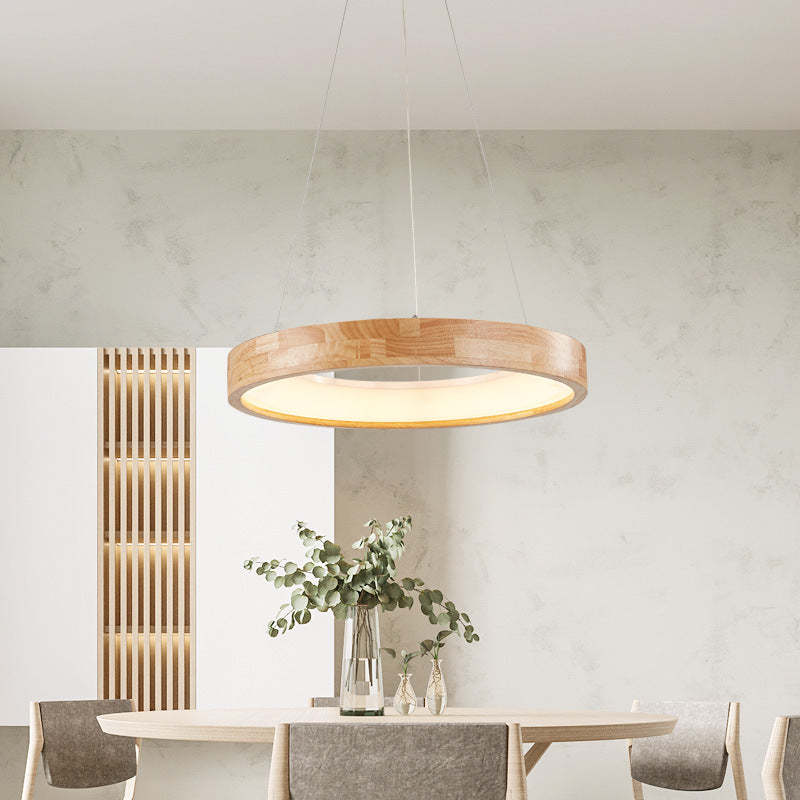 Ozawa Modern Ring Wood Pendant Light - Lumpaz