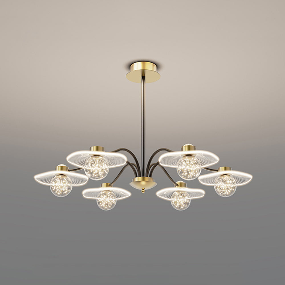 Carins Modern Blown Metal Pendant Light, Gold, Metal/Acrylic/Glass - Lumpaz