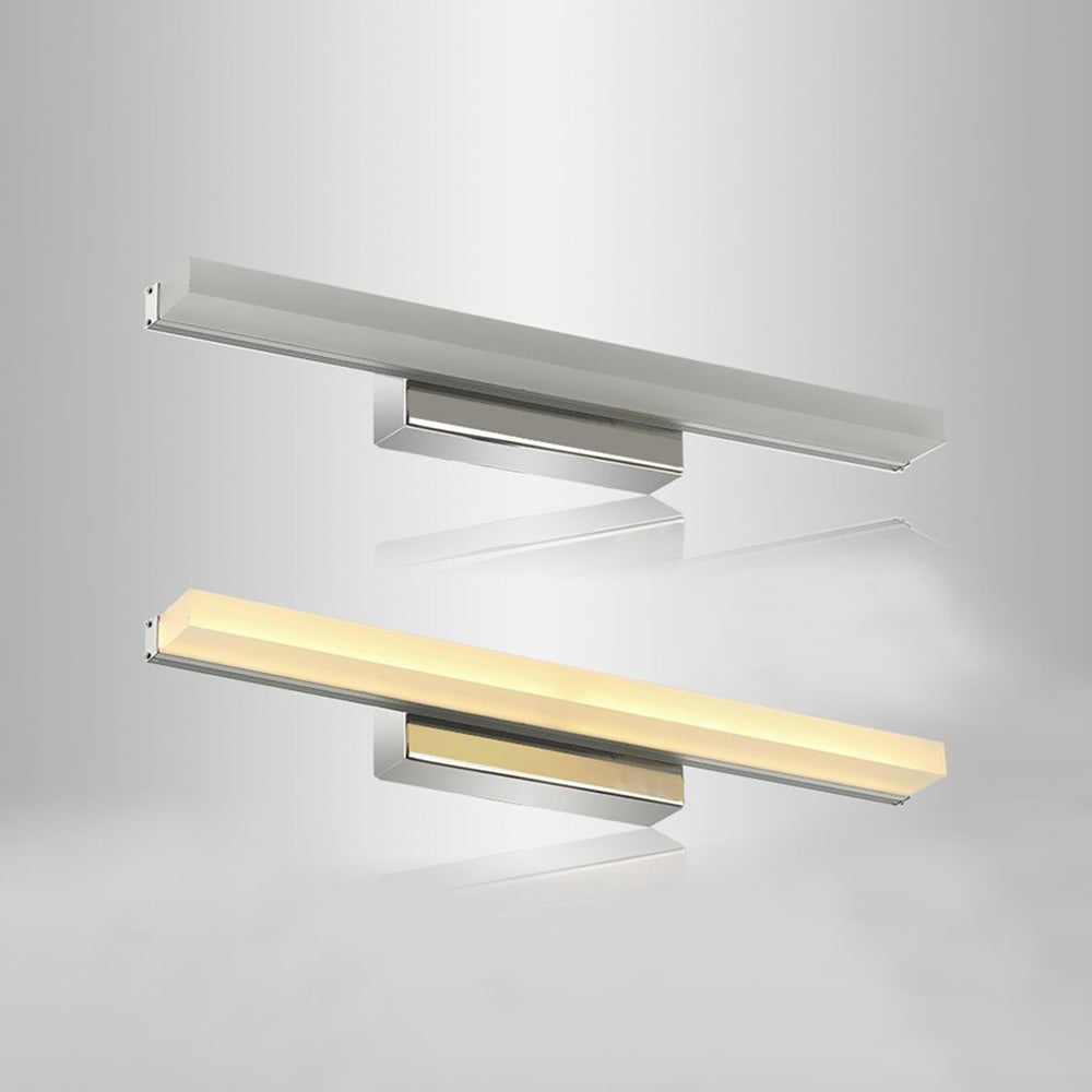 Leigh Modern Rectangular Metal/Arcylic Mirror Front Vanity Wall Lamp, Silver - Lumpaz