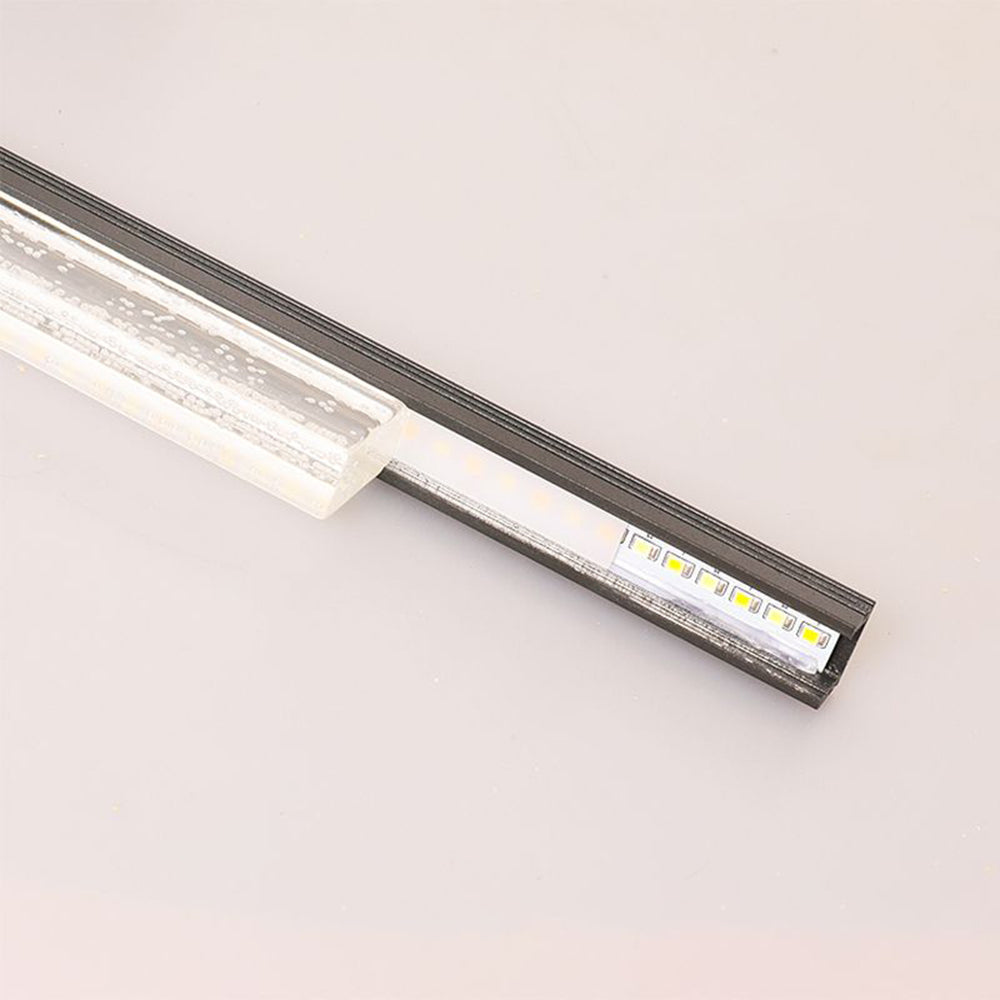 Edge Minimalist Linear Metal/Acrylic Mirror Front Vanity Wall Lamp, Black/White/Silver - Lumpaz