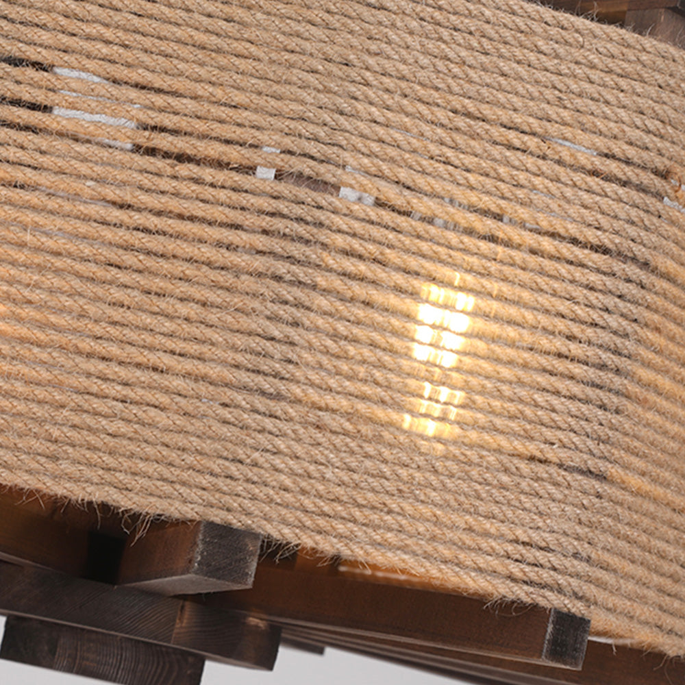 Austin Retro Cylindrical Metal/Wood Pendant Light - Lumpaz