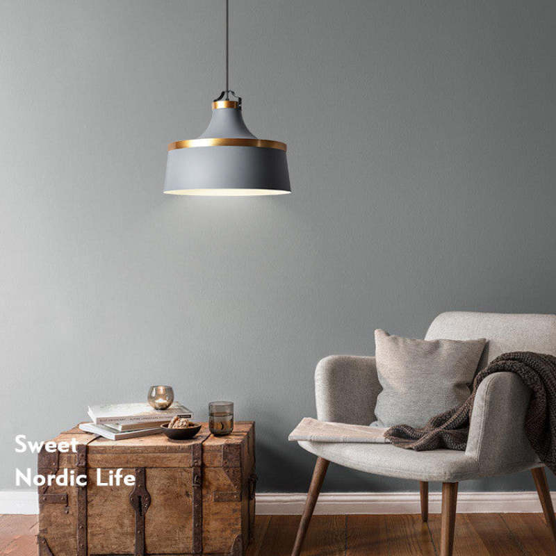 Morandi Modern Colorful Single Pendant Light, Metal Shade - Lumpaz