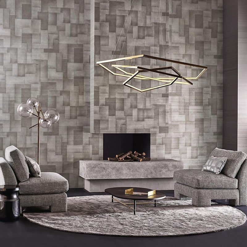 Edge Minimalist Geomatic Metal Pendant Light, Gold, DIY - Lumpaz