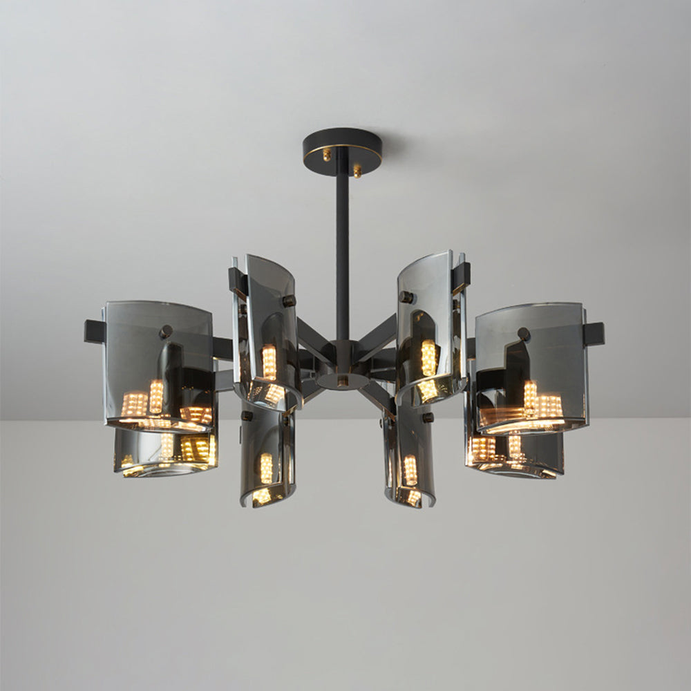 Evette Minimalist Multi Head Metal Pendant Light, Black/Gold - Lumpaz