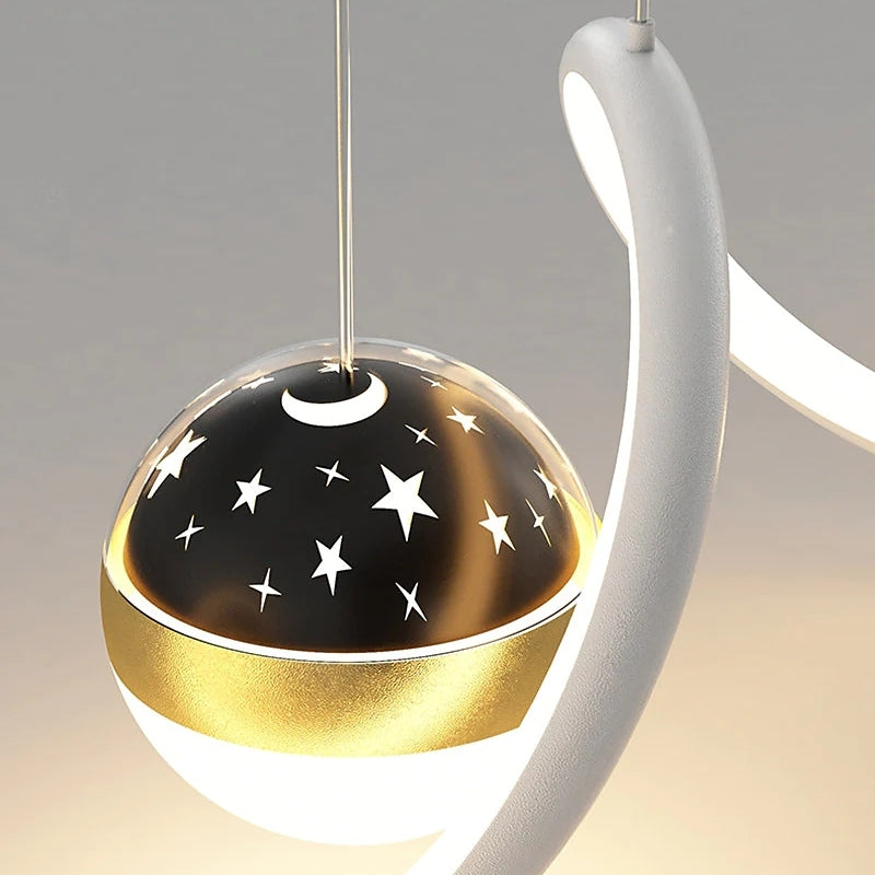 Madina Nordic Globe Wavy Metal/Acrylic Pendant Light - Lumpaz