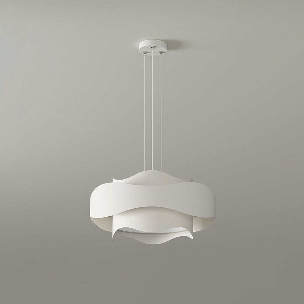 Bella Art Deco Flower Shape Metal Pendant Light, White - Lumpaz