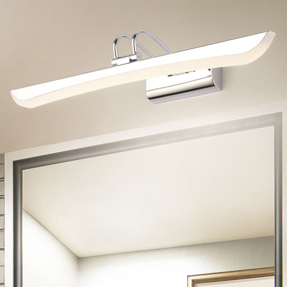 Leigh Modern Linear Metal Mirror Front Vanity Wall Lamp, White - Lumpaz