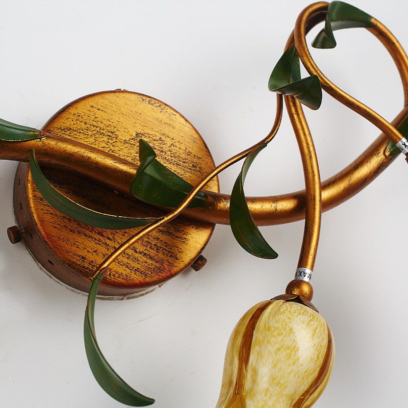 Félicie Vintage Flower Metal&Glass Wall Lamp, Copper - Lumpaz