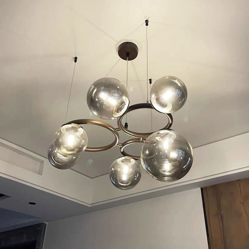 Valentina Modern Designe Wave Metal/Glass Pendant Light, White/Gold - Lumpaz
