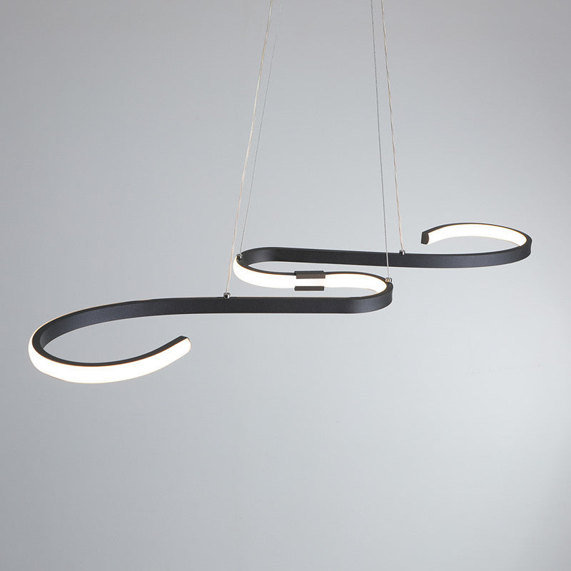 Post Modern Metal Linear Pendant Light, Black/White - Lumpaz