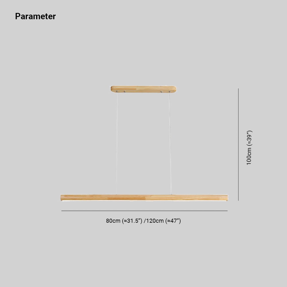 Ozawa Designer Linear Rod Shaped Pendant Light, Wood - Lumpaz