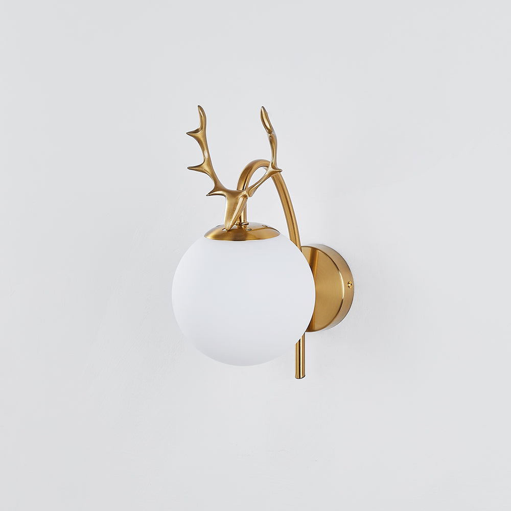 Valentina Modern Art-Deco Deer Bedside Wall Lamp, Black/Gold - Lumpaz
