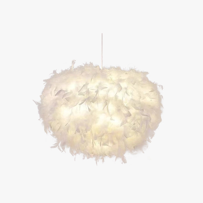 O'Moore Nordic Art Deco Feather Pendant Light, White/Pink - Lumpaz