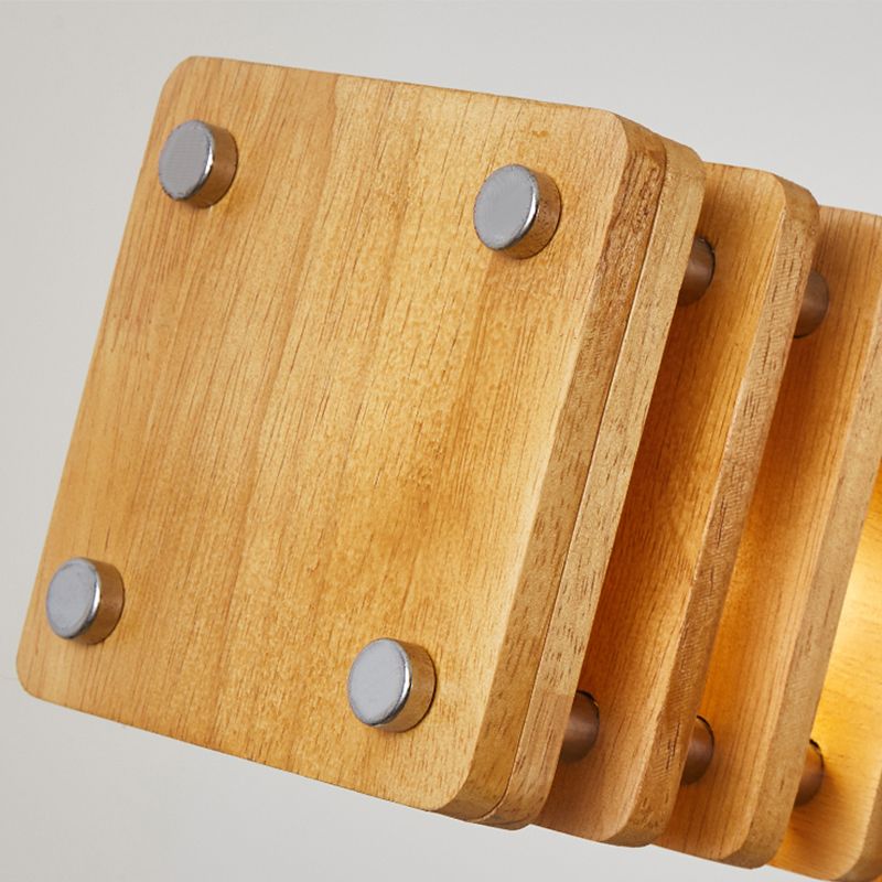 Austin Rectangular LED Pendant Light, Wood & Metal, 47.5" - Lumpaz