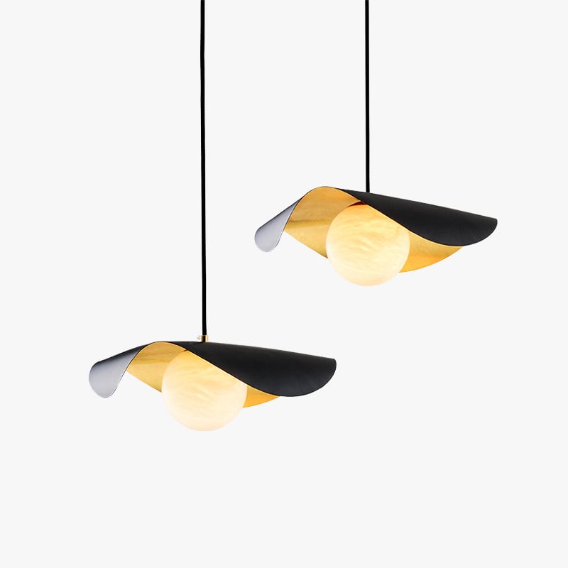 Eveline Modern Nordic Minimalist Metal/Marble Pendant Light, Black - Lumpaz