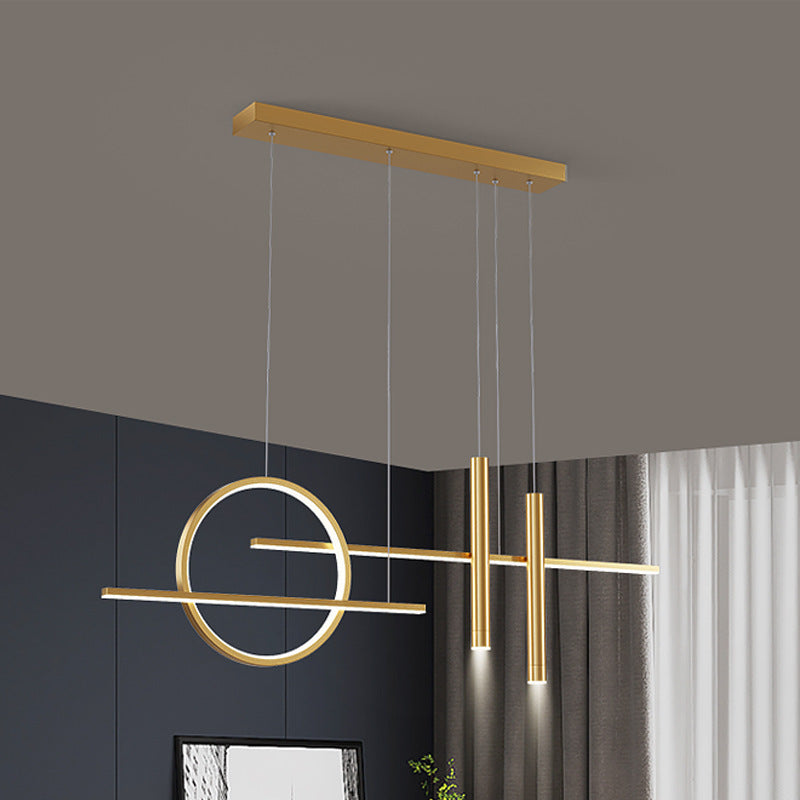 Madina Modern Led Pendant Light, Irregular Ring, Black/Glod - Lumpaz