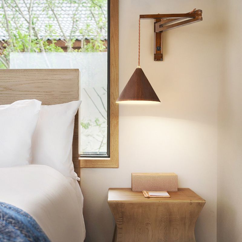 Ozawa Modern Adjustable Wall Lamp Wood/Metal 2 Color Bedroom - Lumpaz