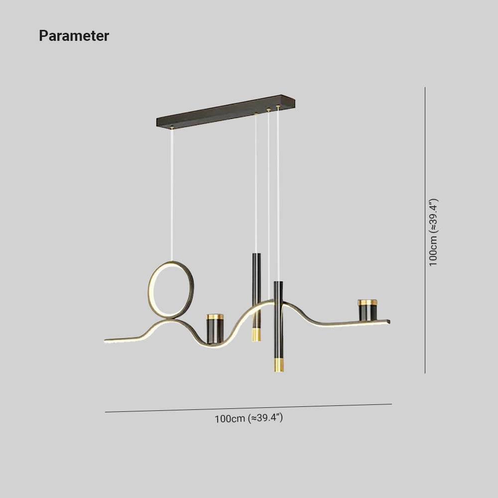 Madina Modern Metal Linear Starry Night Pendant Light, Black - Lumpaz