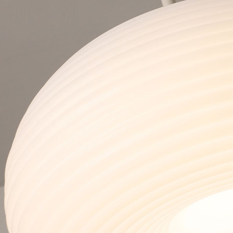 Renée Drum Shape White Pendant Light, Metal & Acrylic - Lumpaz