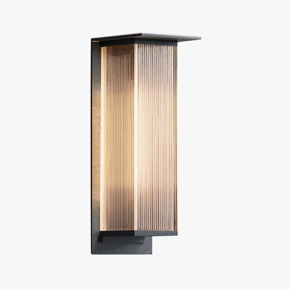 Orr Modern Rectangular Metal Outdoor Wall Lamp, Black - Lumpaz