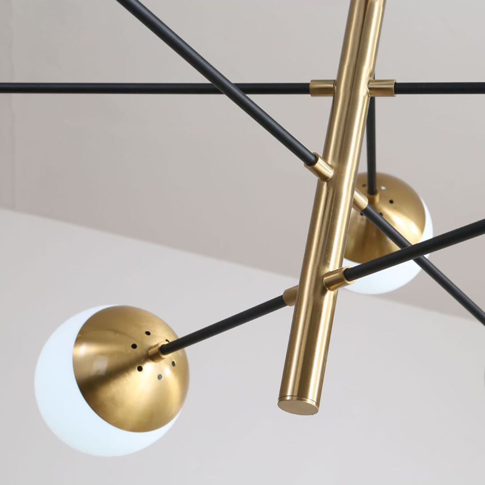 Valentina Nordic Multi Globe Metal/Glass Pendant Light, Gold - Lumpaz