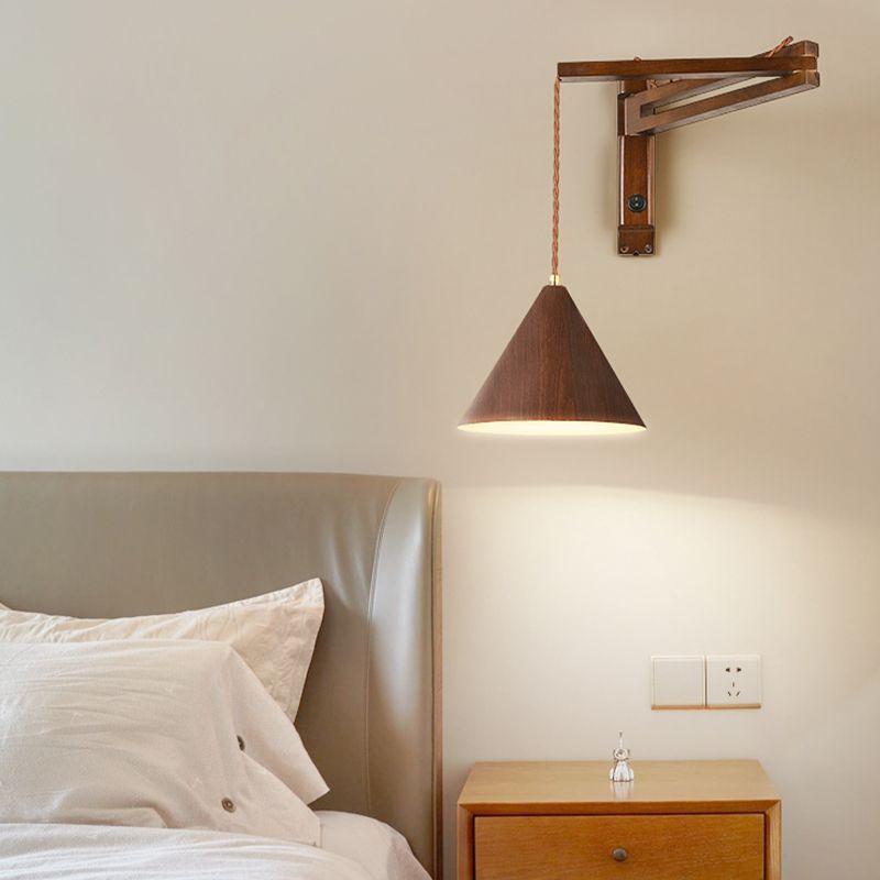Ozawa Modern Adjustable Wall Lamp Wood/Metal 2 Color Bedroom - Lumpaz