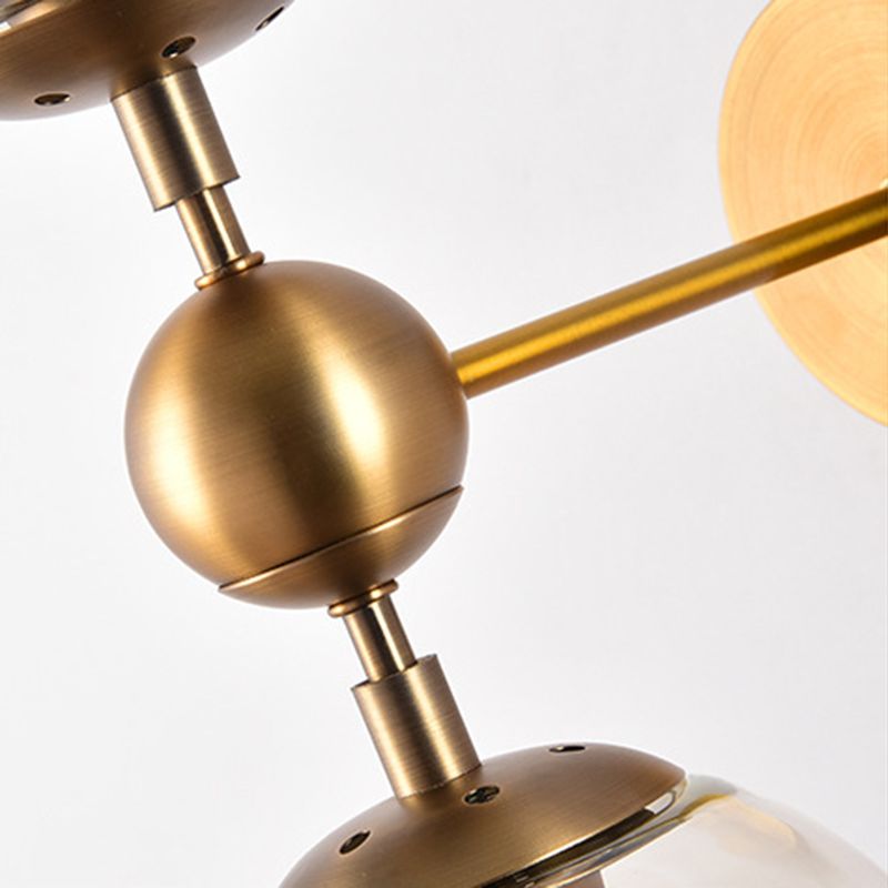 Valentina Globe Glass Vanity Wall Light, Black/Gold, Bedroom - Lumpaz