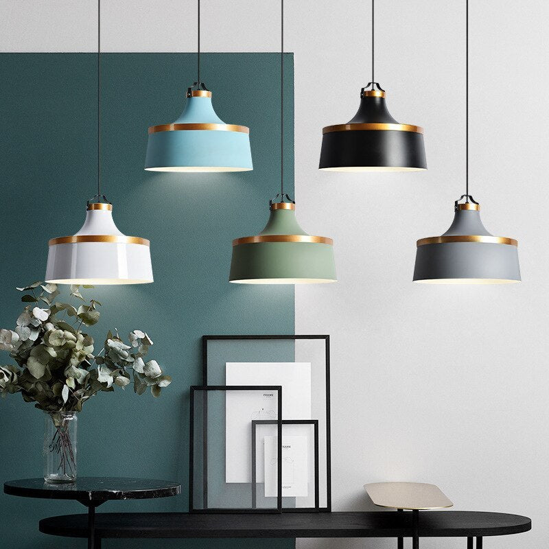 Morandi Modern Colorful Single Pendant Light, Metal Shade - Lumpaz