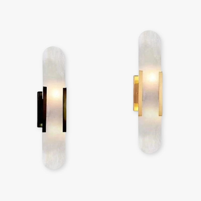 Chan Dolomite Wall Mounted Reading Light Sconces, Black & Gold - Lumpaz