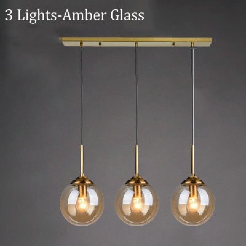 Valentina Designer Bubble Glass Pendant Light Smoke/Clear/Amber - Lumpaz