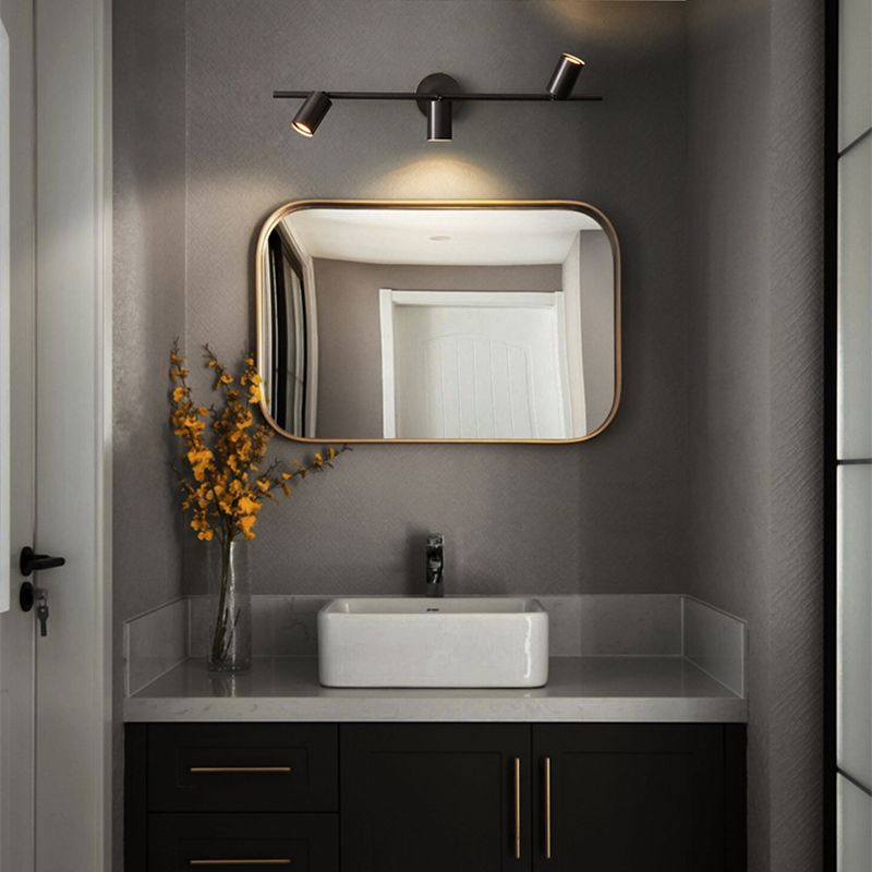 Freja Modern Cylinder Metal Wall Mounted Lamp, Black/Brass - Lumpaz