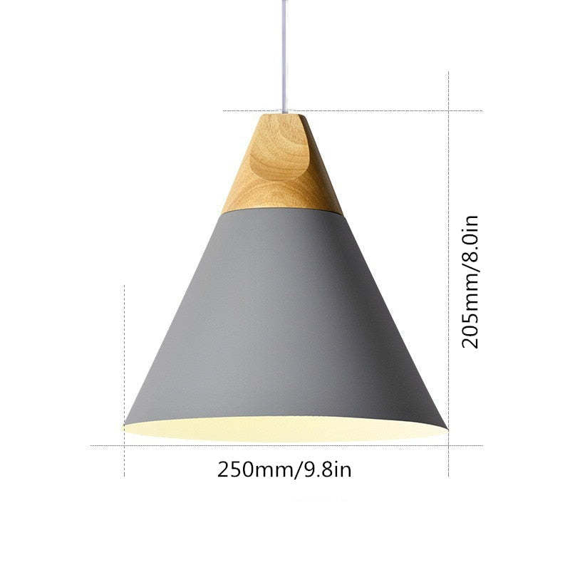Morandi Multi-Shaped Wood And Metal Pendant Light, 6 Colors - Lumpaz