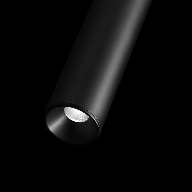 Edge Minimalist Cylinder Black Pendant Light, 9"/11" - Lumpaz